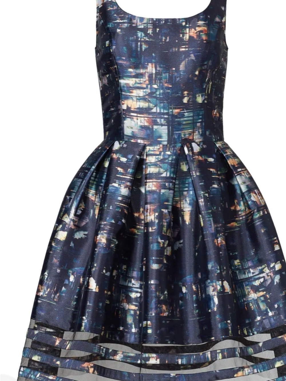 Sachin + Babi city scape fit and flare cocktail dress